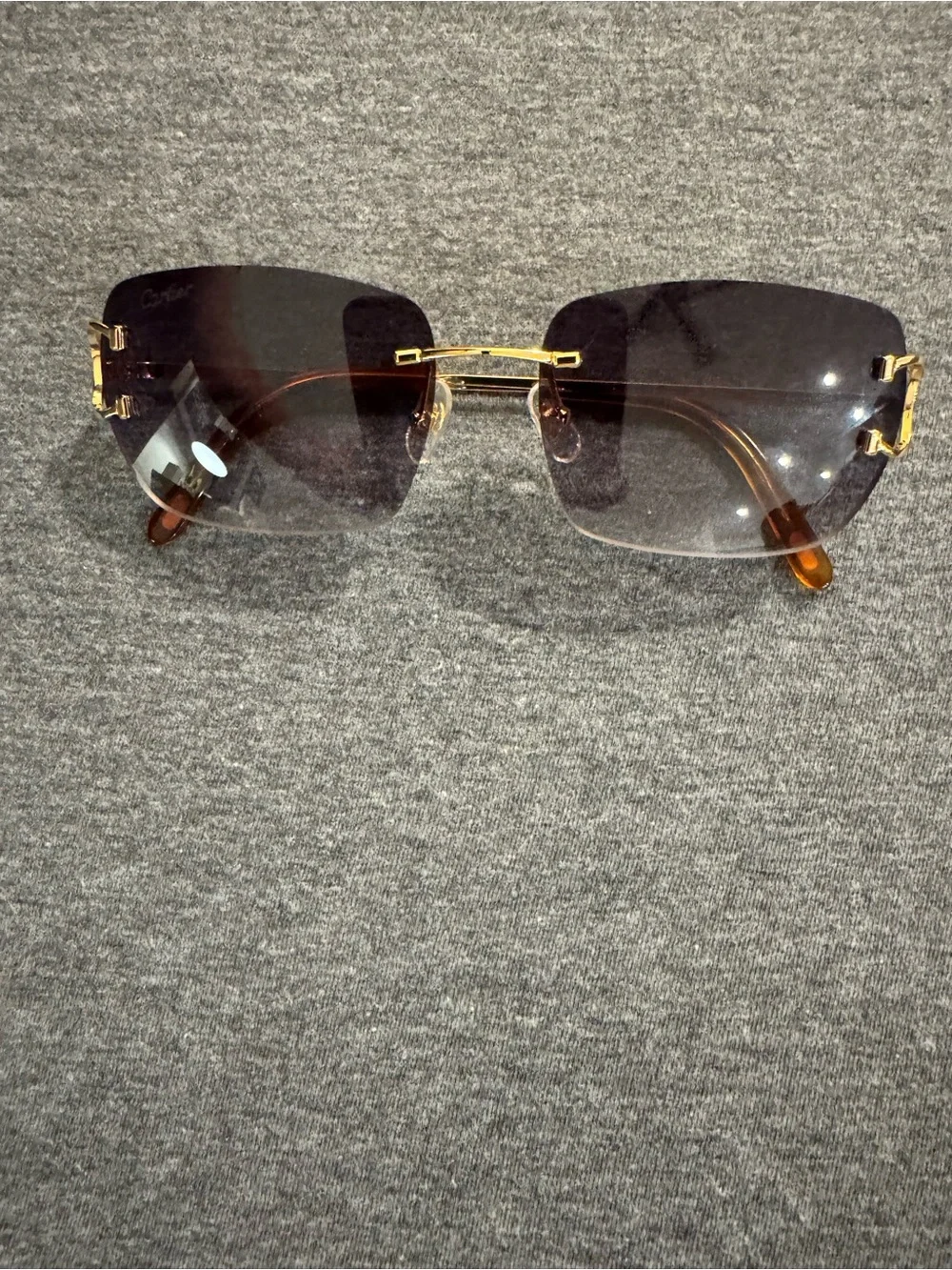 Cartier Gold Frame Sunglasses Wires